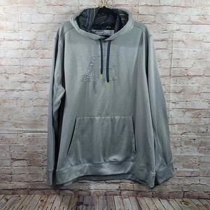 Russell Athletic Men's Hoodie 2XL Gray Embroidered Logo Drawstrings Front Pocket
